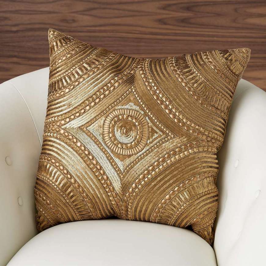 Picture of ROMAN BEADED PILLOW-GOLD