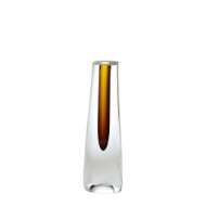 Picture of TRIANGLE CUT GLASS VASE-AMBER