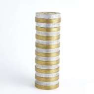 Picture of HIGH METAL HORIZONTAL STRIPE BOX-NICKEL/BRASS