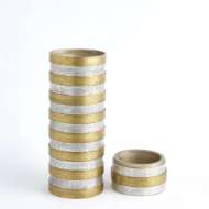 Picture of HIGH METAL HORIZONTAL STRIPE BOX-NICKEL/BRASS