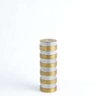 Picture of HIGH METAL HORIZONTAL STRIPE BOX-NICKEL/BRASS