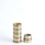 Picture of HIGH METAL HORIZONTAL STRIPE BOX-NICKEL/BRASS