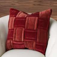 Picture of WOVEN PILLOW-BRICK RED