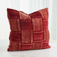 Picture of WOVEN PILLOW-BRICK RED