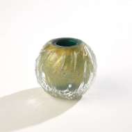 Picture of ROUND SWIRL VASE-GREEN GOLD