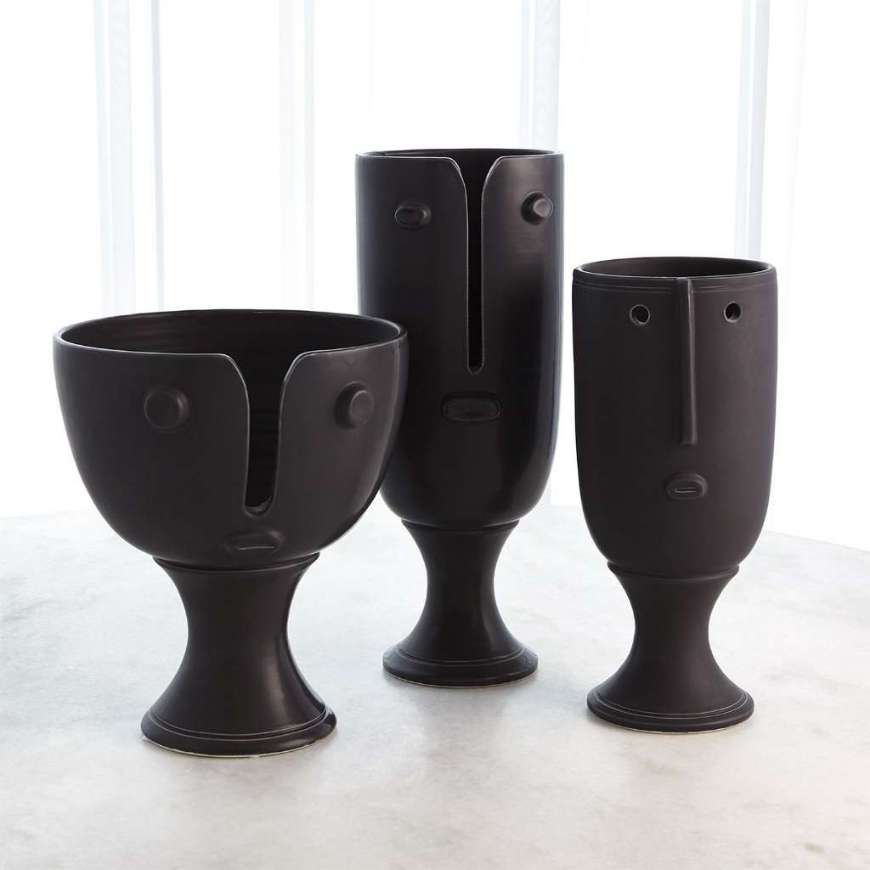 Picture of LONG NOSE VASES AND BOWL-MATTE BLACK