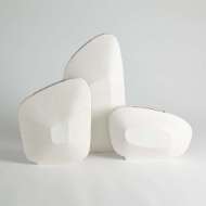 Picture of OFFSET SQUARE SCRATCH VASES-MATTE WHITE