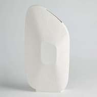 Picture of OFFSET SQUARE SCRATCH VASES-MATTE WHITE