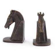 Picture of TROJAN HORSE HEAD BOOKENDS-BRONZE