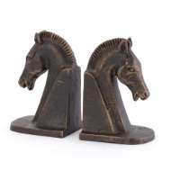 Picture of TROJAN HORSE HEAD BOOKENDS-BRONZE