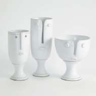 Picture of LONG NOSE VASES AND BOWL-WHITE