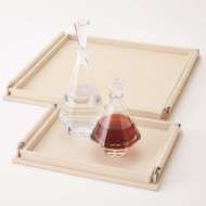 Picture of WRAPPED HANDLE TRAY-IVORY LEATHER