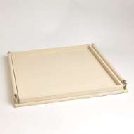 Picture of WRAPPED HANDLE TRAY-IVORY LEATHER