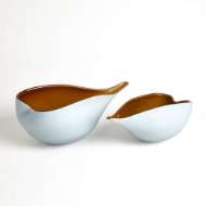 Picture of FROSTED BLUE BOWL W/AMBER CASING