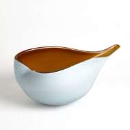 Picture of FROSTED BLUE BOWL W/AMBER CASING