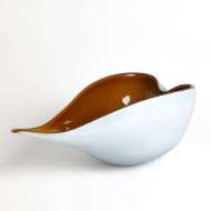 Picture of FROSTED BLUE BOWL W/AMBER CASING