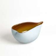 Picture of FROSTED BLUE BOWL W/AMBER CASING