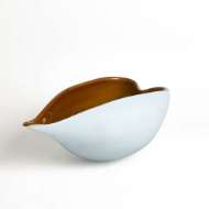 Picture of FROSTED BLUE BOWL W/AMBER CASING