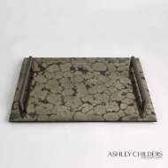 Picture of PYRITE TRAY W/BRONZE HANDLES