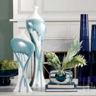 Picture of GLASS TOWER VASE-BLUE