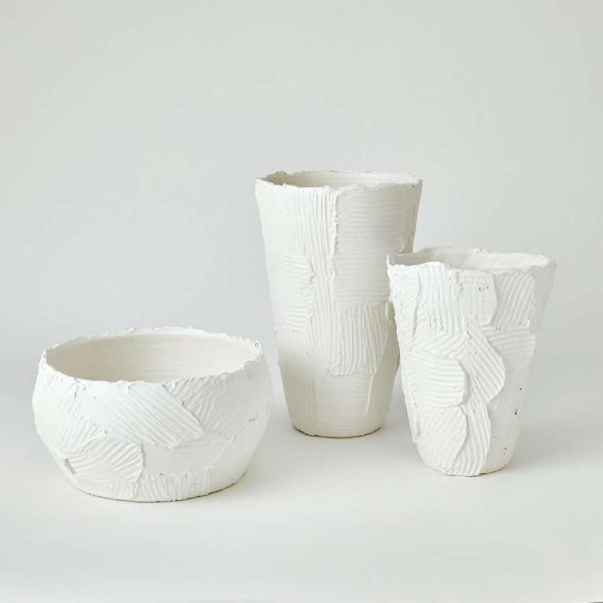 Picture of CHIP VASES & BOWL-MATTE WHITE