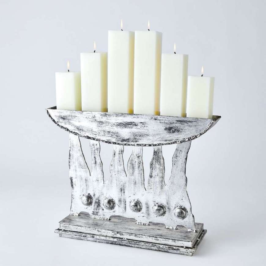 Picture of BRUTALIST CANDELABRA-SILVER LEAF