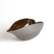 Picture of FROSTED GREY BOWL W/AMBER CASING