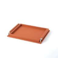 Picture of WRAPPED HANDLE TRAY-CORAL LEATHER