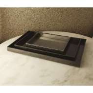 Picture of GUNMETAL SILVER LEAF RECTANGLE TRAY