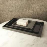 Picture of GUNMETAL SILVER LEAF RECTANGLE TRAY