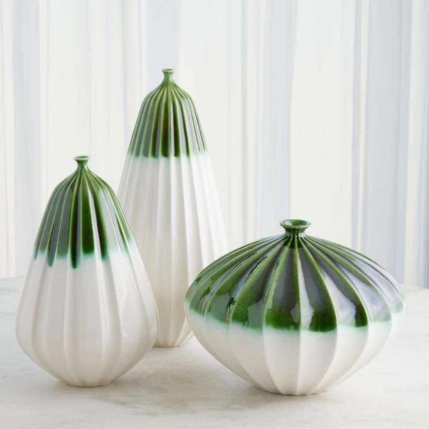 Picture of FURROW VASES-EMERALD