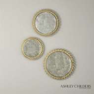 Picture of S/3 GREEK ISLES MIRRORS-ANTIQUE GOLD LEAF