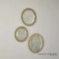 Picture of S/3 GREEK ISLES MIRRORS-ANTIQUE GOLD LEAF