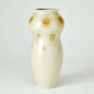 Picture of SPOTS VASE & BOWL-WHITE W/TAUPE SPOTS