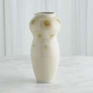 Picture of SPOTS VASE & BOWL-WHITE W/TAUPE SPOTS