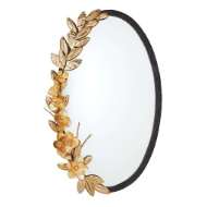 Picture of MAGNOLIA BRANCH MIRROR-ANTIQUE BRASS/GOLD