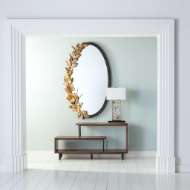 Picture of MAGNOLIA BRANCH MIRROR-ANTIQUE BRASS/GOLD