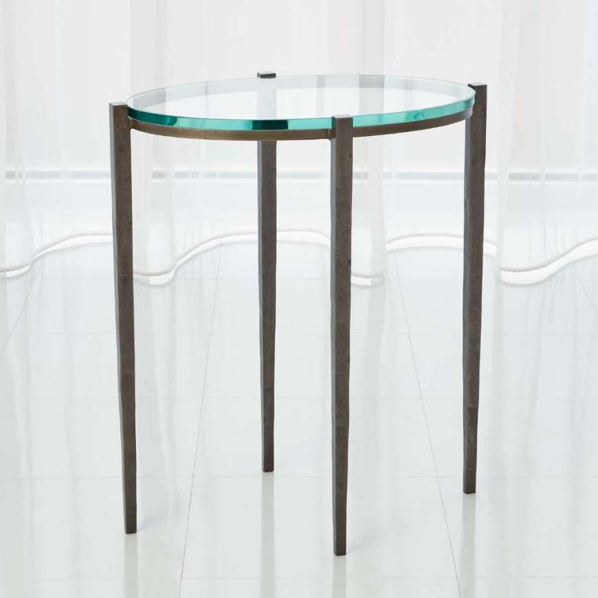 Picture of PETITE OVAL ACCENT TABLE-NATURAL IRON