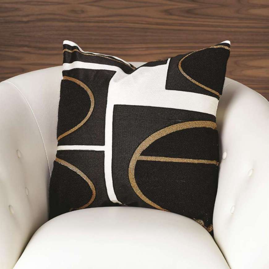 Picture of BRASS LOOP PILLOW-BEIGE/BLACK