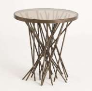 Picture of STIX SIDE TABLE W/BRONZE GLASS-FOREST BLACK