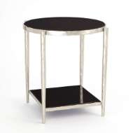 Picture of CIRCLE/SQUARE SIDE TABLE-NICKEL W/ BLACK GRANITE