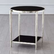 Picture of CIRCLE/SQUARE SIDE TABLE-NICKEL W/ BLACK GRANITE