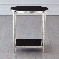 Picture of CIRCLE/SQUARE SIDE TABLE-NICKEL W/ BLACK GRANITE