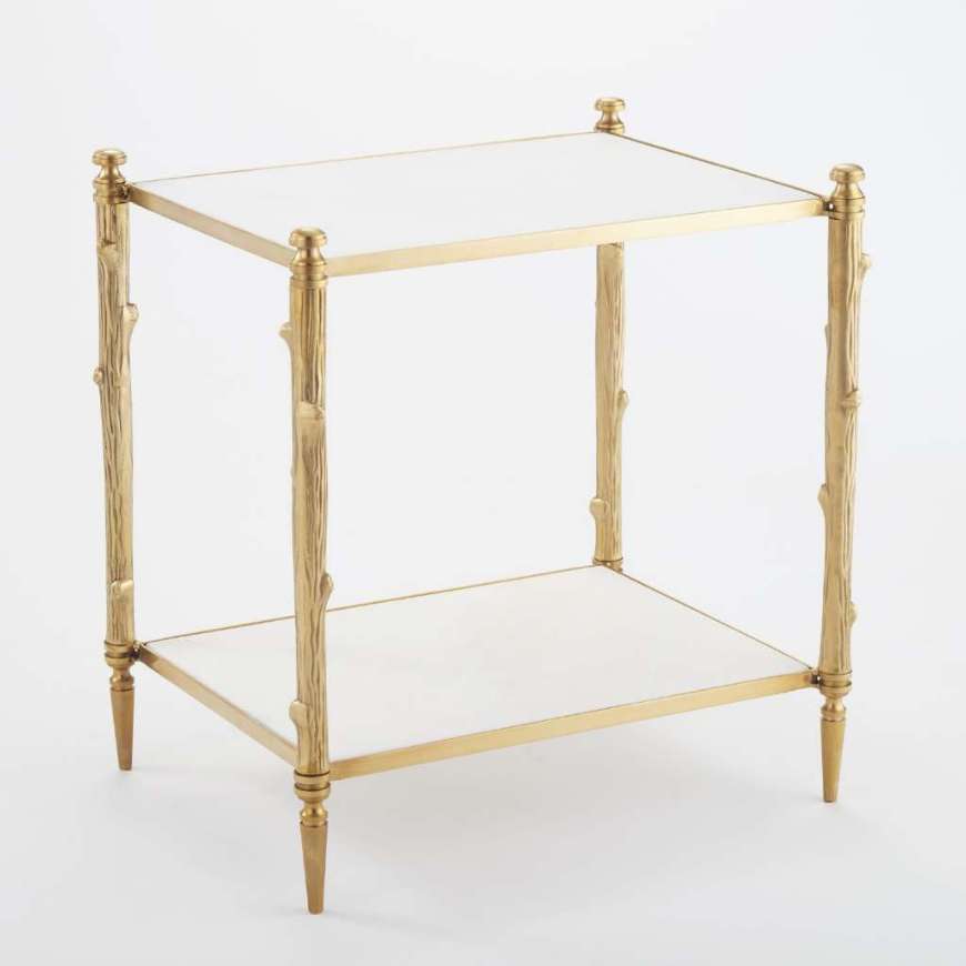 Picture of ARBOR SIDE TABLE-BRASS & WHITE MARBLE