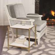 Picture of ARBOR SIDE TABLE-BRASS & WHITE MARBLE