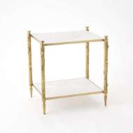 Picture of ARBOR SIDE TABLE-BRASS & WHITE MARBLE