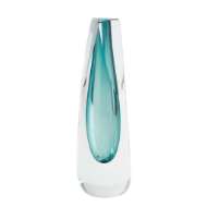 Picture of HEXAGON CUT GLASS VASE-AZURE