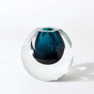 Picture of HEXAGON CUT GLASS VASE-AZURE