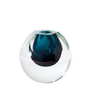 Picture of HEXAGON CUT GLASS VASE-AZURE