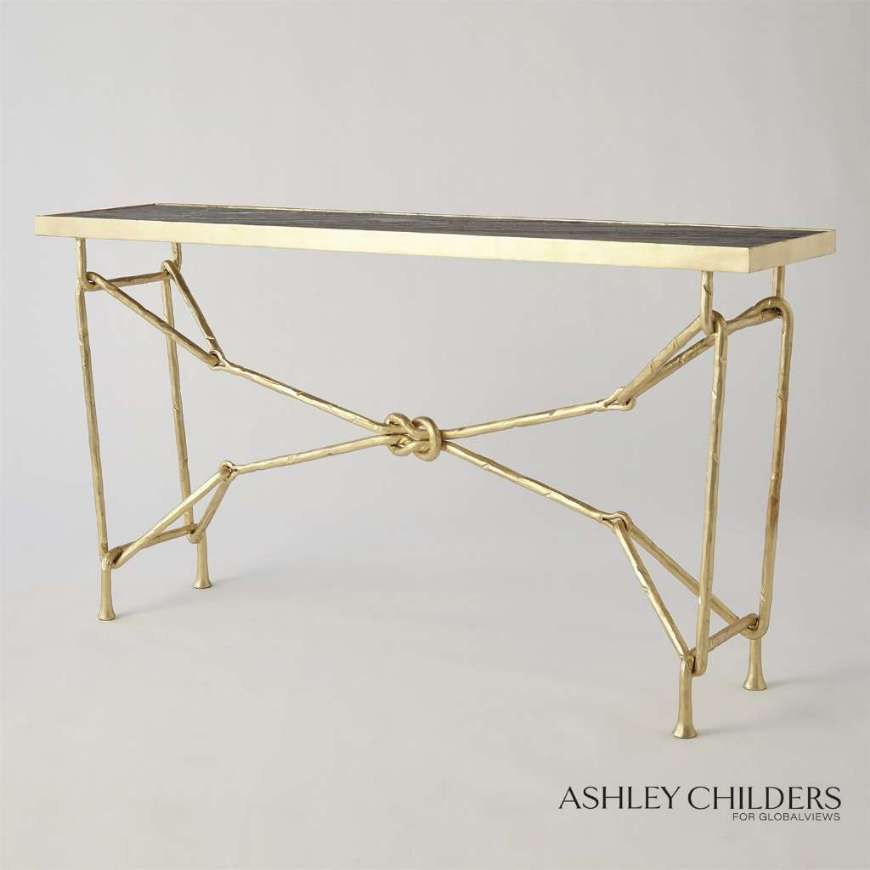 Picture of LOVE KNOT CONSOLE-GOLD LEAF/BLACK